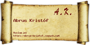 Abrus Kristóf névjegykártya