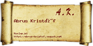 Abrus Kristóf névjegykártya