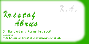 kristof abrus business card