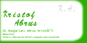 kristof abrus business card